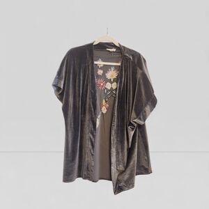 Entro Sz Small EMBROIDERED VELVETEEN LAGENLOOK KIMONO